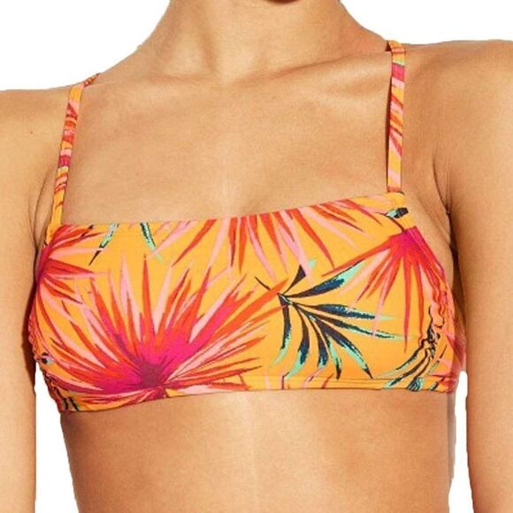 NWT Xhilaration Palm Print Soft Cup Swim Top - Picture 1 of 9